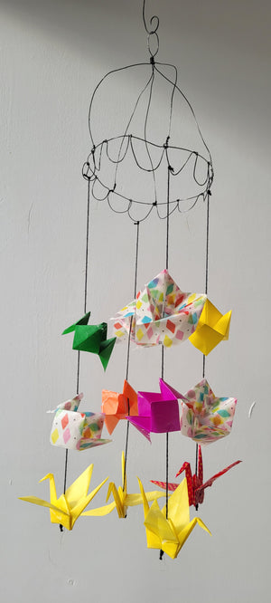 Wire Carousel and Origami Mobile